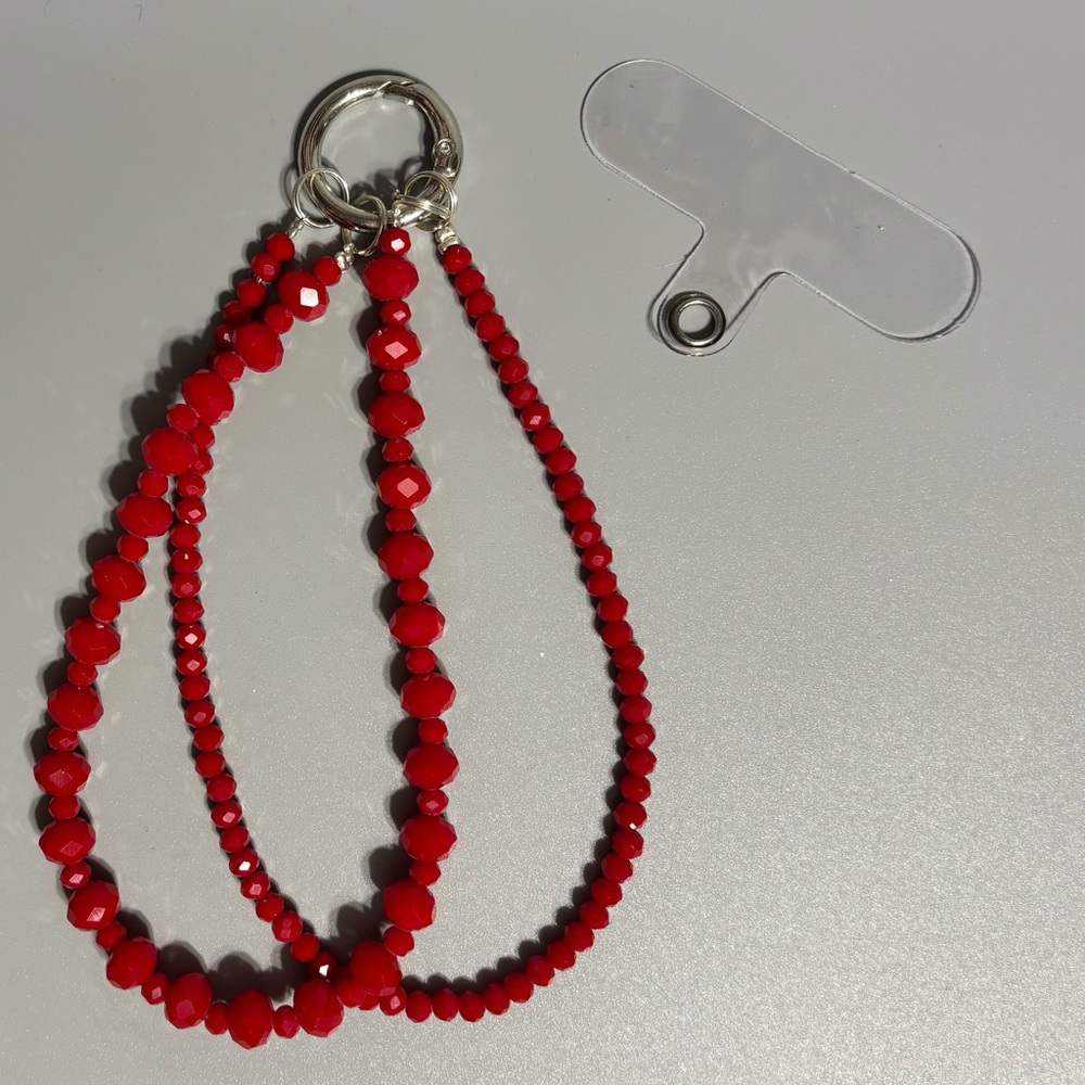 CRYSTAL BEAD CELL PHONE WRISTLET